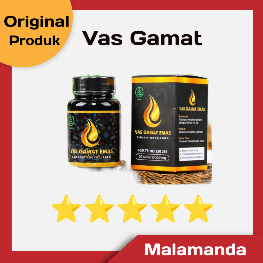 Vas Gamat Emas 100% Asli Herbal Suplemen Collagen Pemutih Bpom