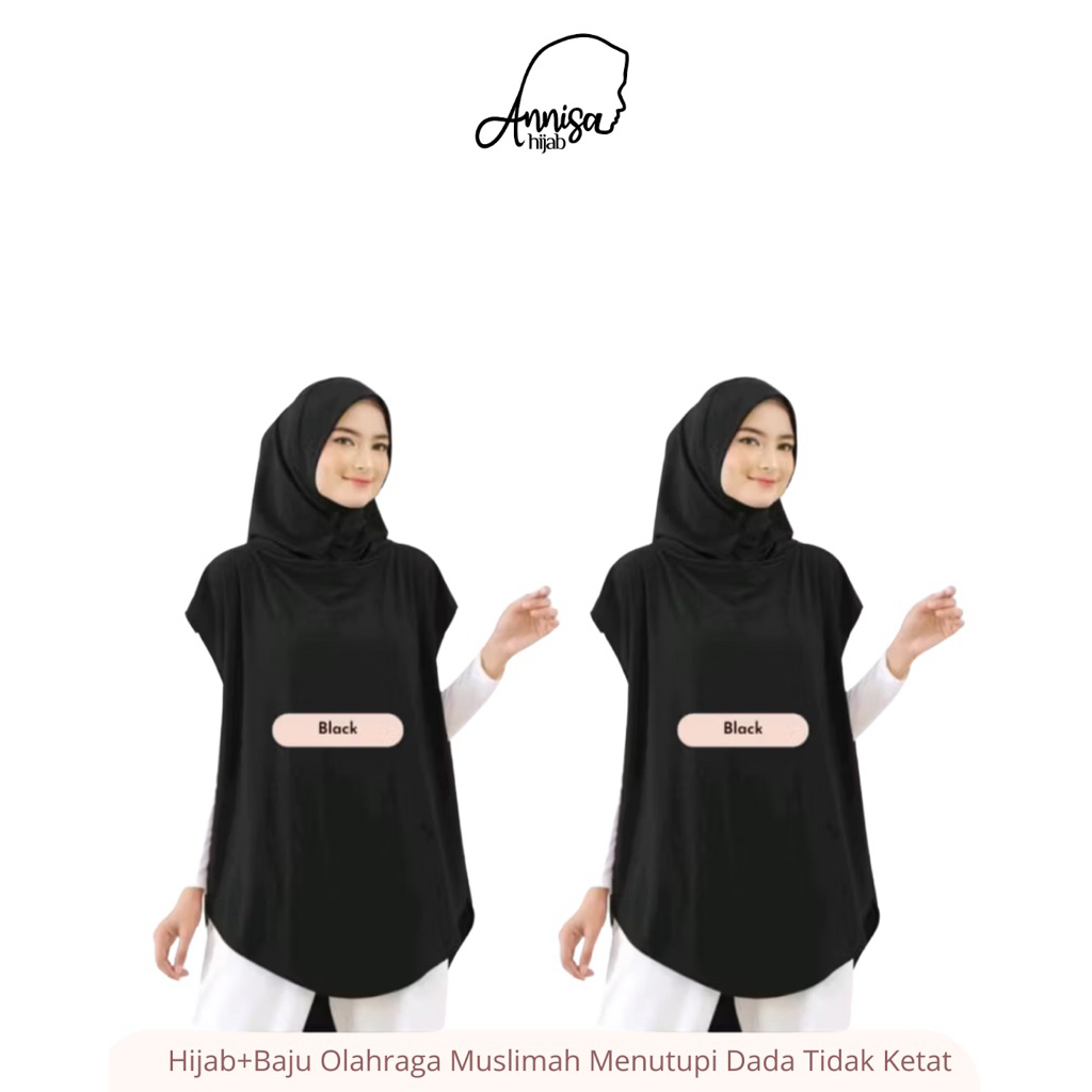 Outfit Sporty Hijab Baju Olahraga Muslimah Hijab XL Non Saku