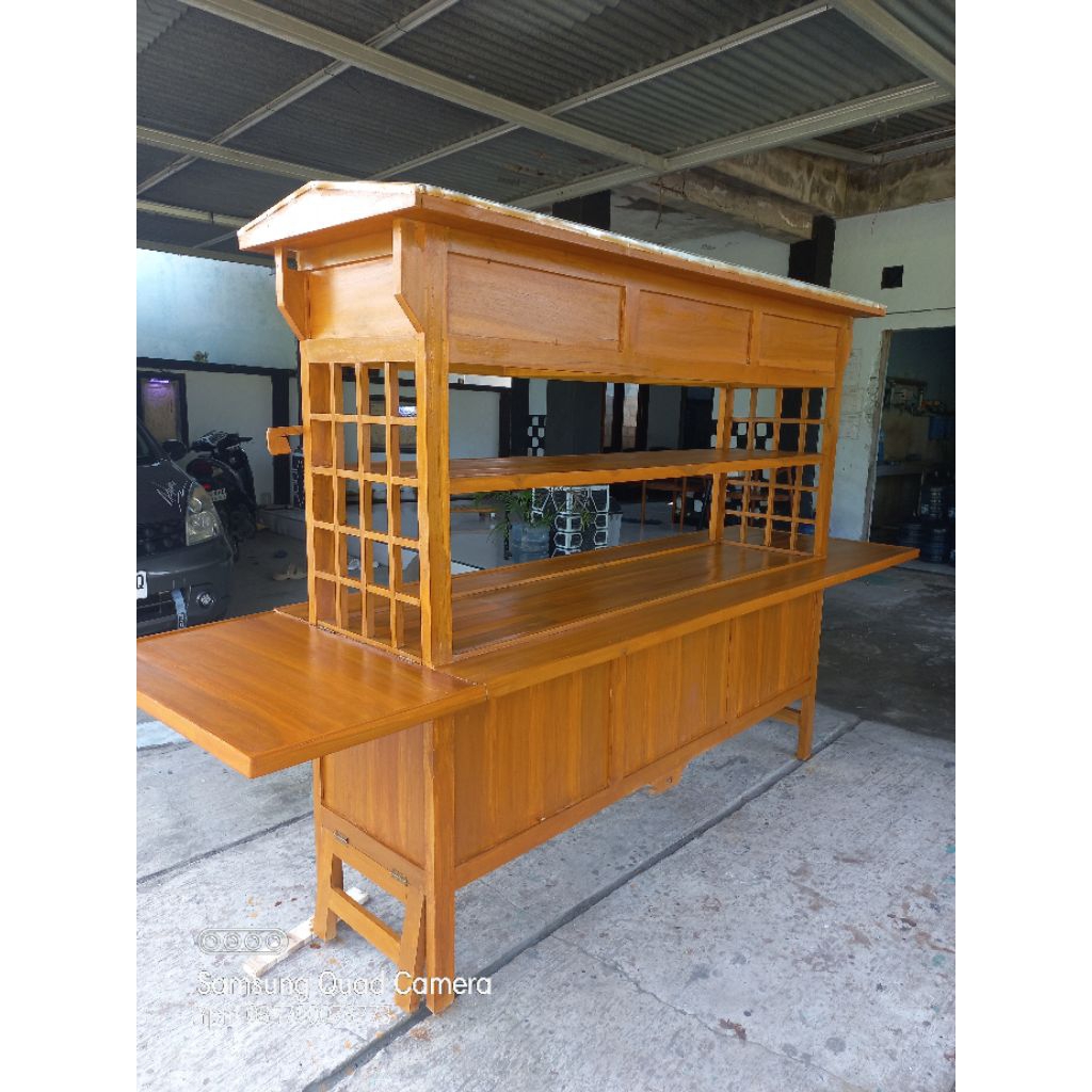 gerobak angkringan jumbo bahan kayu jati