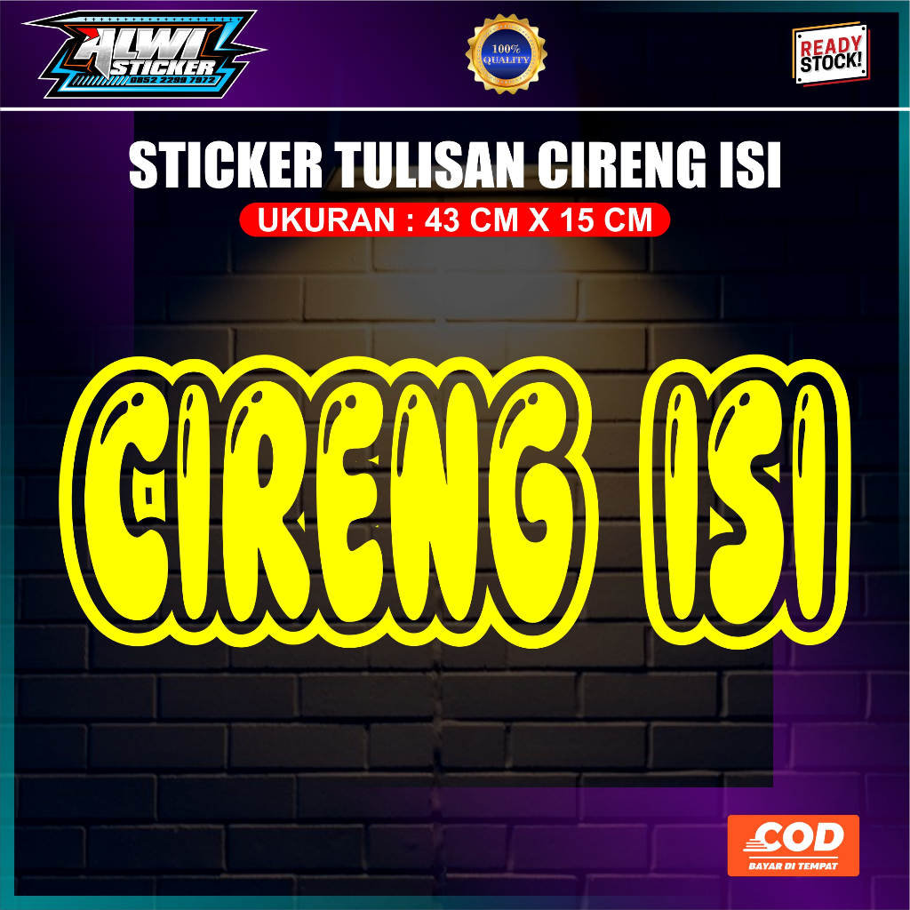 

stiker cutting tulisan cireng isi ukuran 43 cm x 15 cm