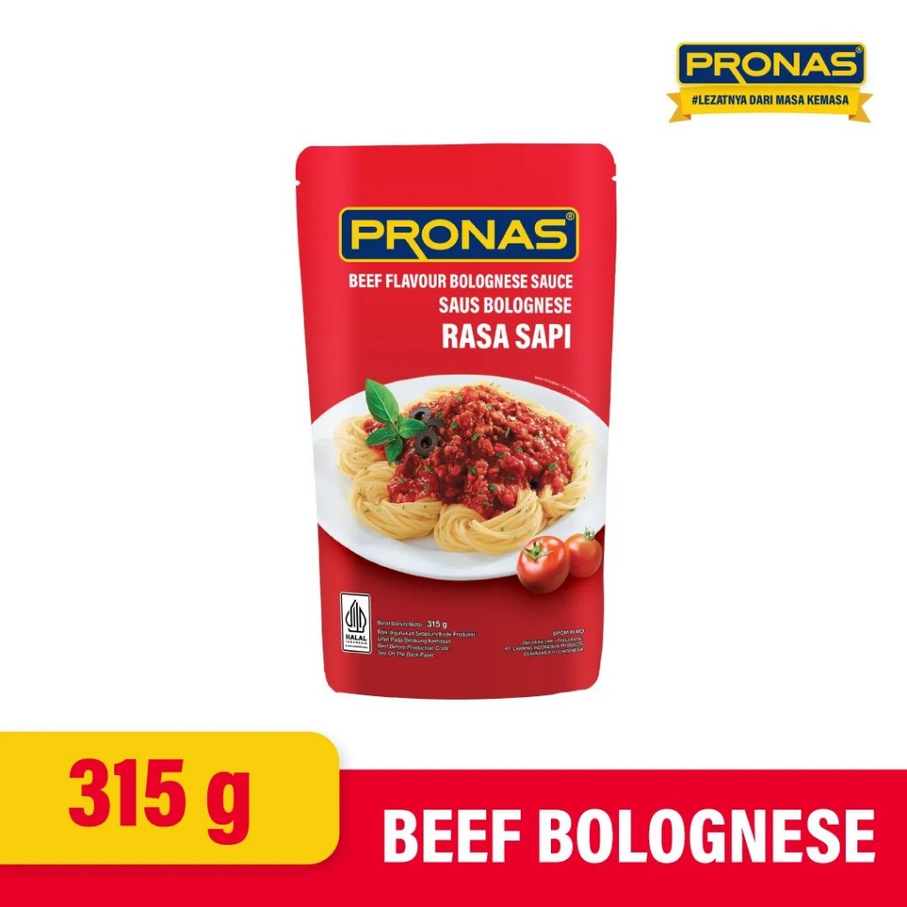 

PRONAS Saus Spagheti Bolognais Daging Sapi Kemasan 315 G