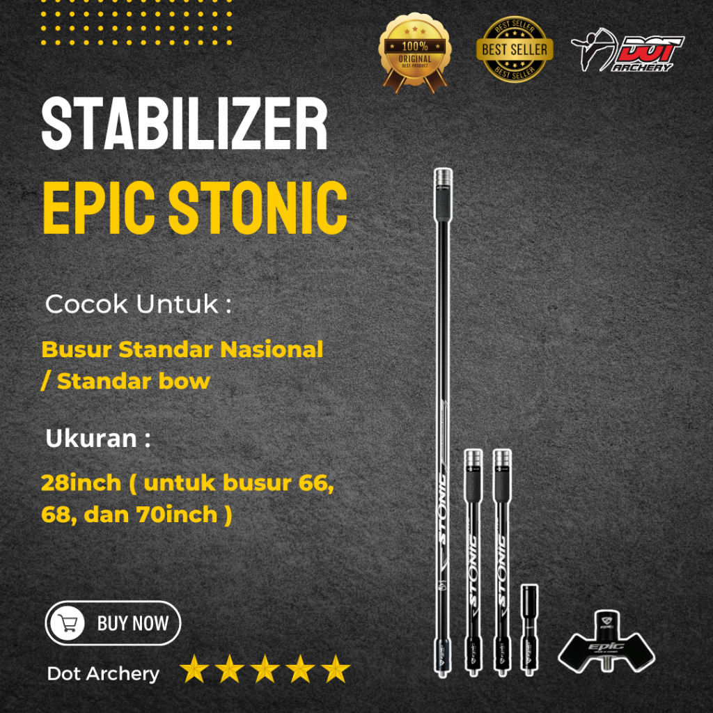 Stabilizer Panahan Cartel Epic Stonic | Peredam Getaran Busur Recurve | Aksesoris Panahan