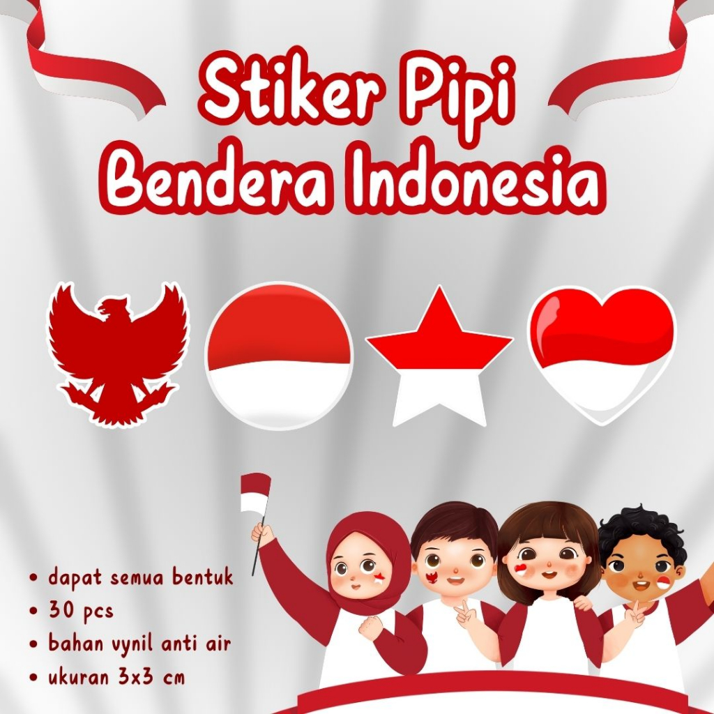

Stiker Pipi Bendera Indonesia 17 Agustus isi 30 Pcs