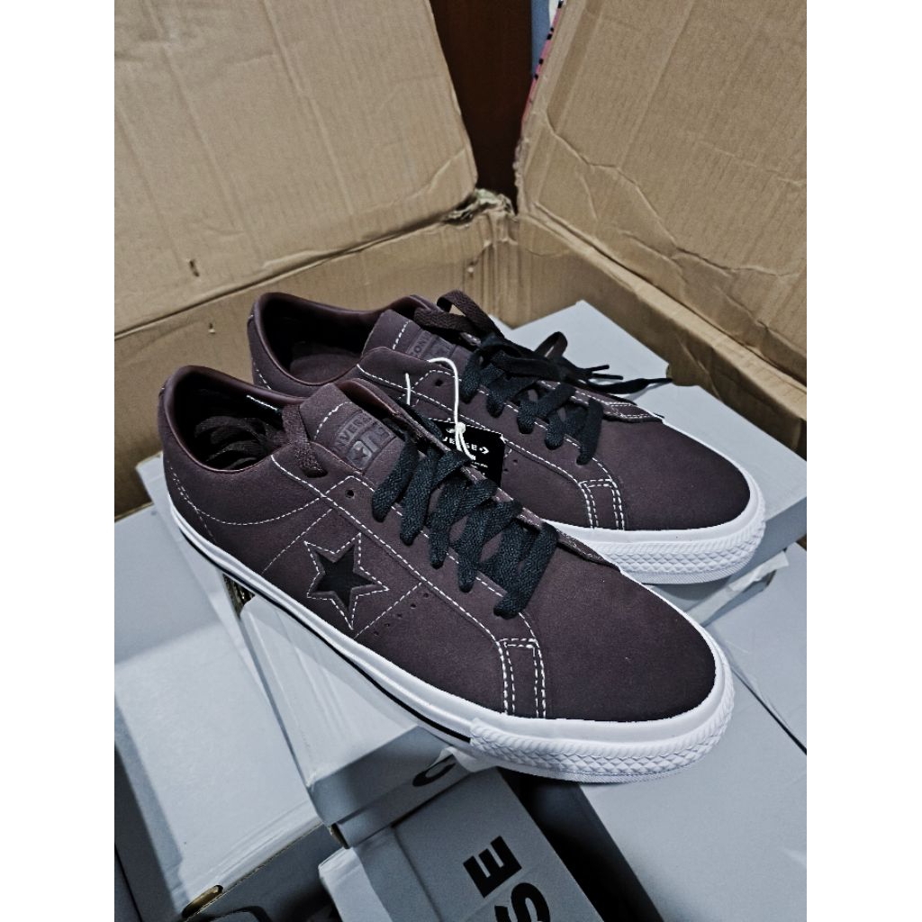 (New Arrival) Converse converse_cons One Star Pro Suede Rugged Brown Black White A10575C Original Re