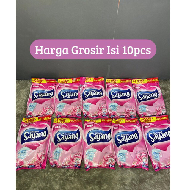 (Isi 10pcs) Sabun Cuci Baju Sayang/Sabun Deterjen Bubuk 220gram Paket Hemat Harga Grosir