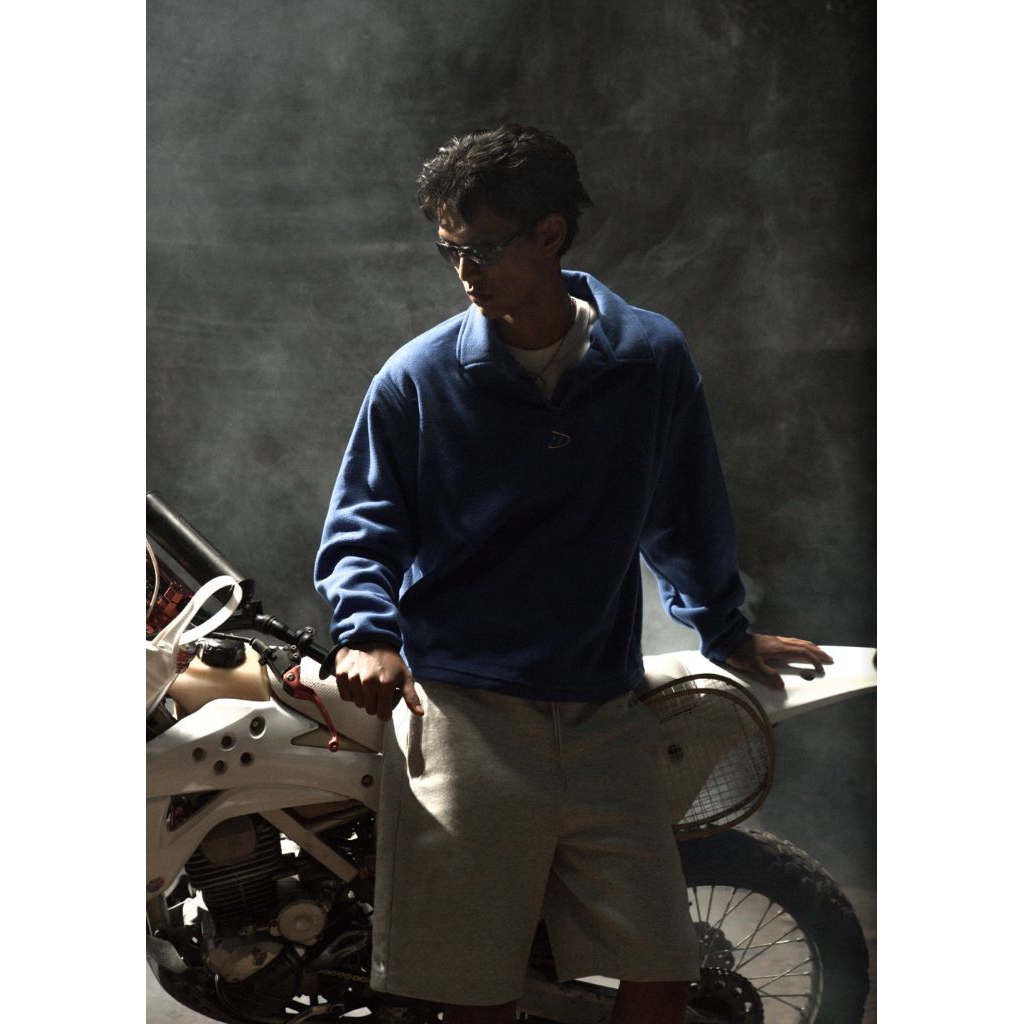 [DUSTLASTELLA SS25 DLS Concept]  Zip Hoodie Metal Logo | Fleece Half Tie Pullover | Leather Jersey |