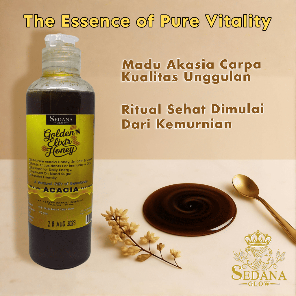 Golden Elixir Honey Acacia Carpa, Madu Murni 125g, Natural Honey Botanical, Madu Asli 100% Premium