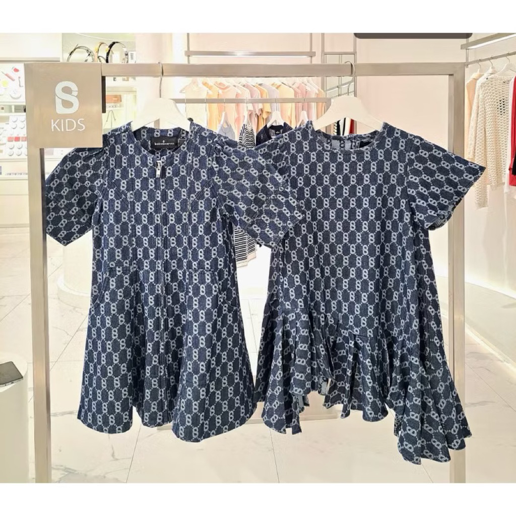 Buttonscarves Monogram Denim Dress Kids - XL