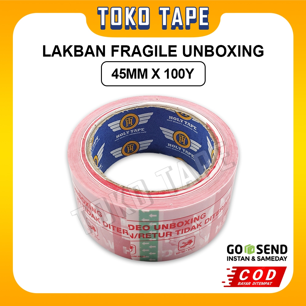 

LAKBAN FRAGILE UNBOXING 45 MM x 100 YARD HOLYTAPE KUALITAS INDUSTRI NACHI DAIMARU