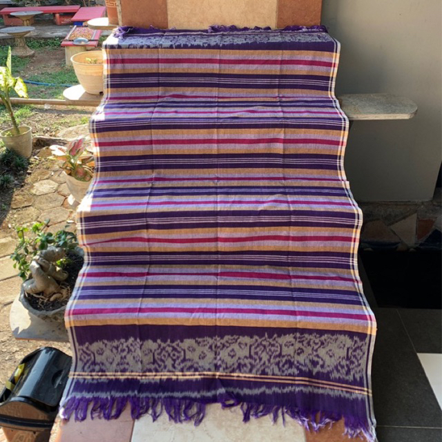 Saput Bali Blangket Lurik Papledoan Bali Warna Ungu Premium
