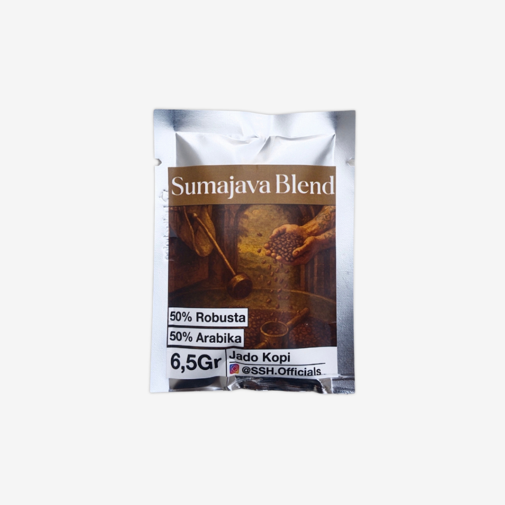 

Jado Kopi Arabika Sumajava Blend Sachet 6,5 (SATUAN) | Medium Grind Tubruk V60 Aeropress