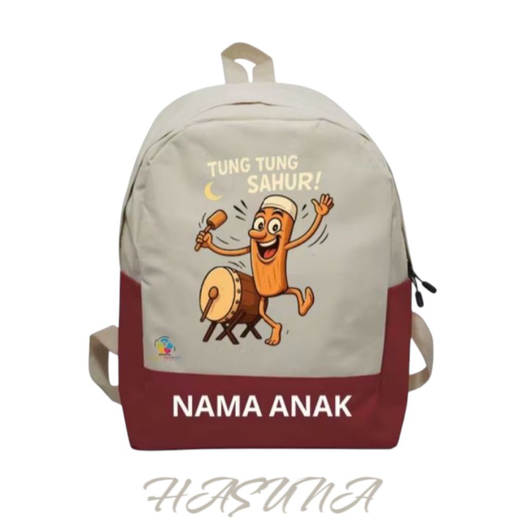 Tas Ransel Anak sekolah Costum Tungtung Sahur - Tas Ransel Anak Sekolah free costum nama