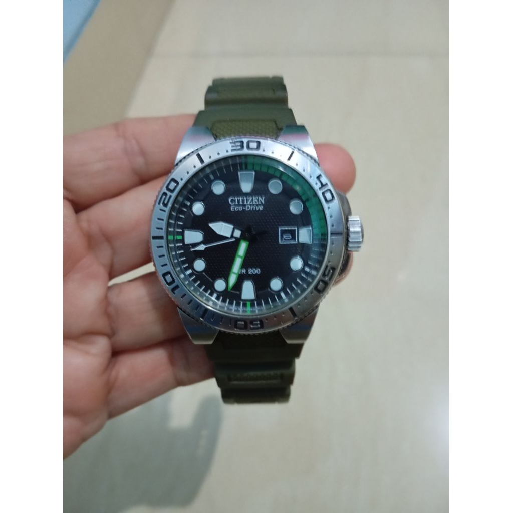 PRELOVED JAM TANGAN PRIA CITIZEN EKO DRIVE 37102050 TALI RUBBER