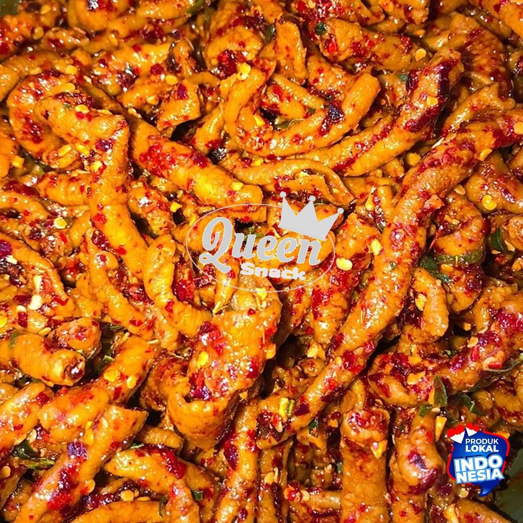 

500g Usus Krispi Extra Pedas Pedas Daun Jeruk Bumbu Chili Oil Asli Alami Camilan Kering Enak Halal Tanpa Pengawet Lokal Indonesia Kripik Usus Crispy Snack Food Cemilan Makanan Ringan Grosir Murah Queen Snack