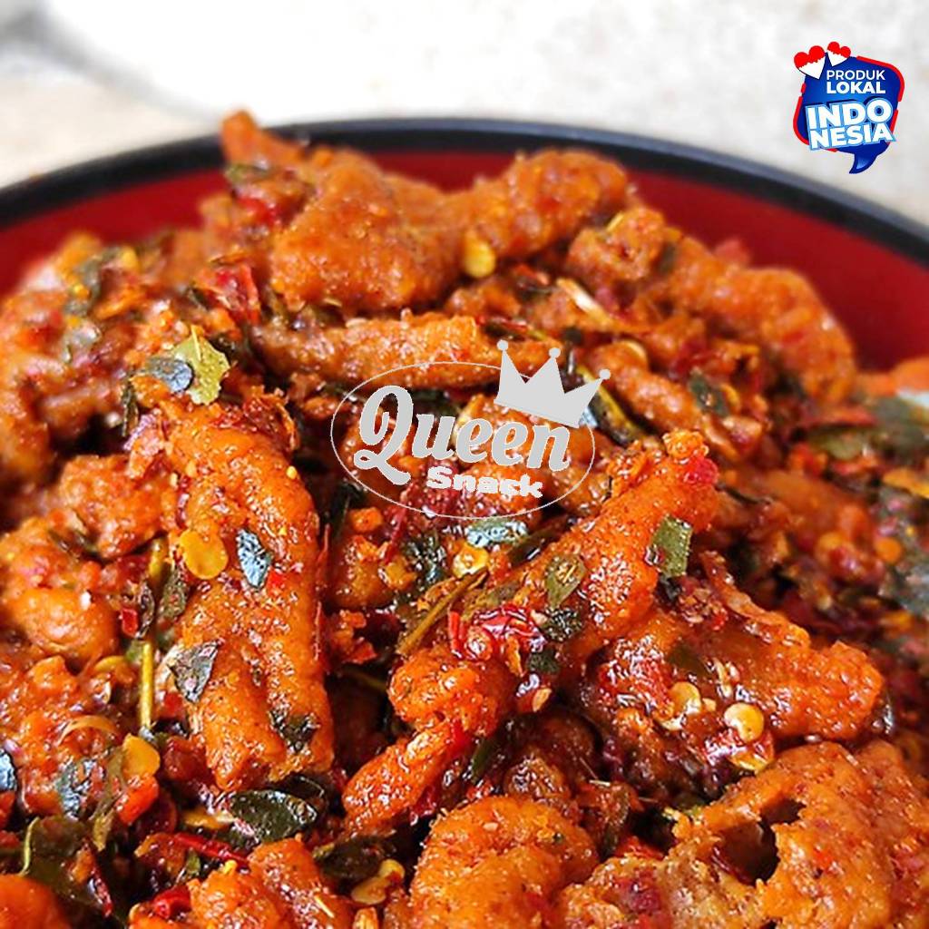 

1kg Usus Krispi Extra Pedas Pedas Daun Jeruk Bumbu Chili Oil Asli Alami Camilan Kering Enak Halal Tanpa Pengawet Lokal Indonesia Kripik Usus Crispy Snack Food Cemilan Makanan Ringan Grosir Murah Queen Snack