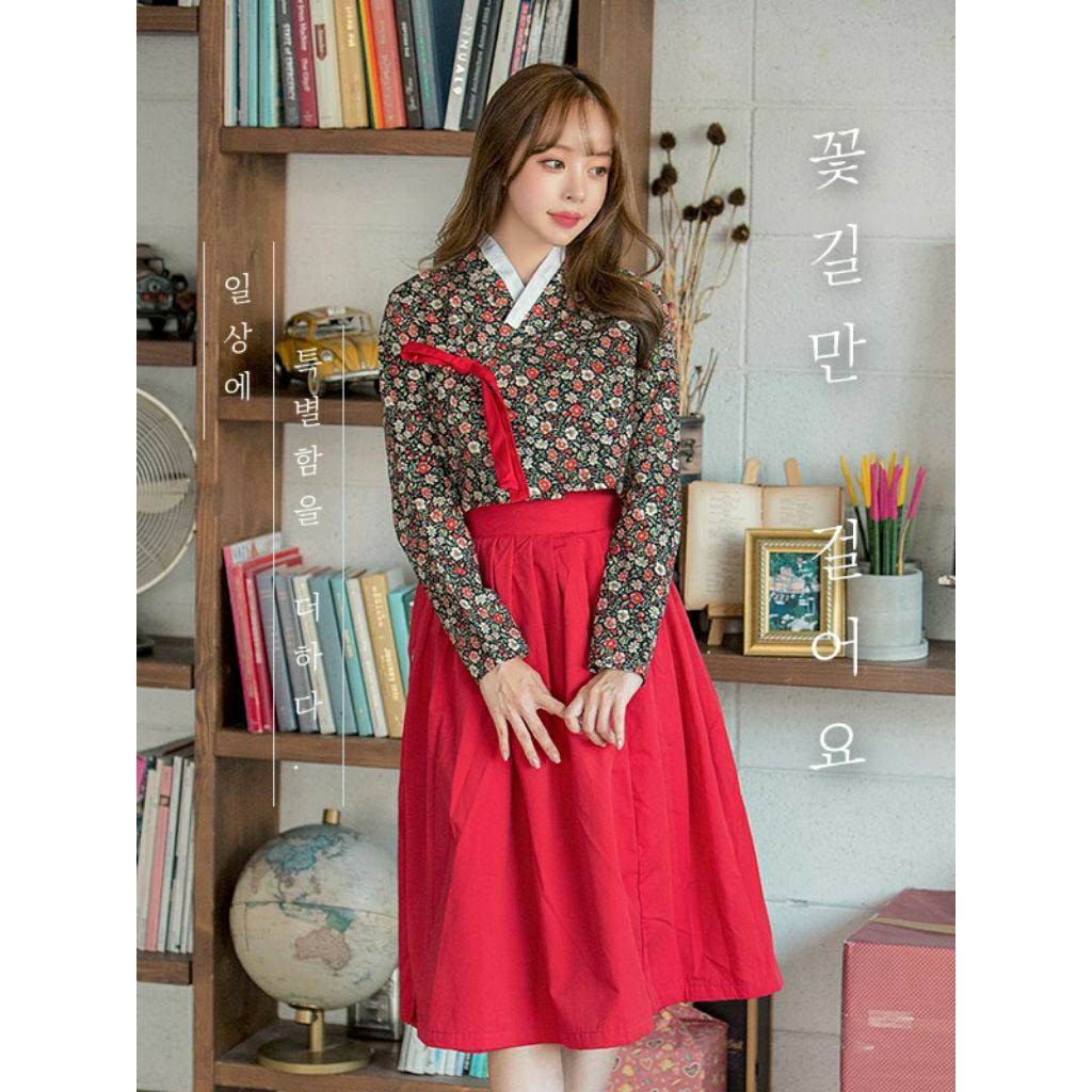 JEOGORI ATASAN HANBOK MODERN BUNGA KOREA