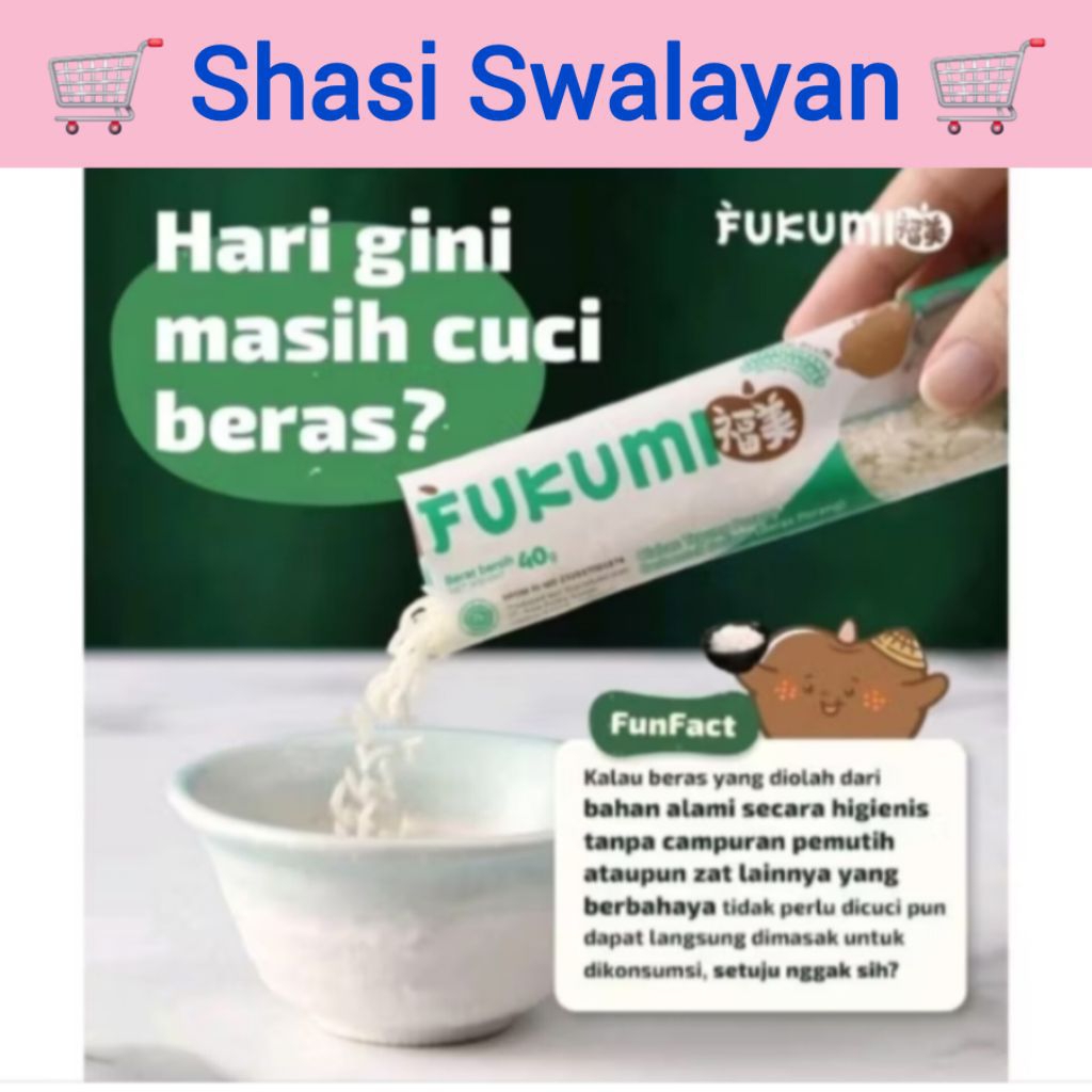 

FUKUMI Beras Porang 1 Sachet @40 Gr - Shirataki/Konjac Rice Praktis Tinggal Seduh