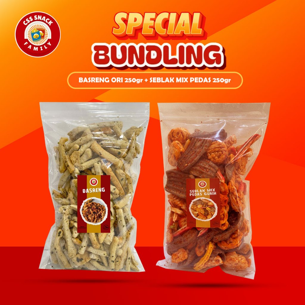 

( SPECIAL BUNDLING 250GR ) BASRENG ORIGINAL DAUN JERUK & SEBLAK MIX PEDAS GURIH NIKMAT BIKIN NAGIH