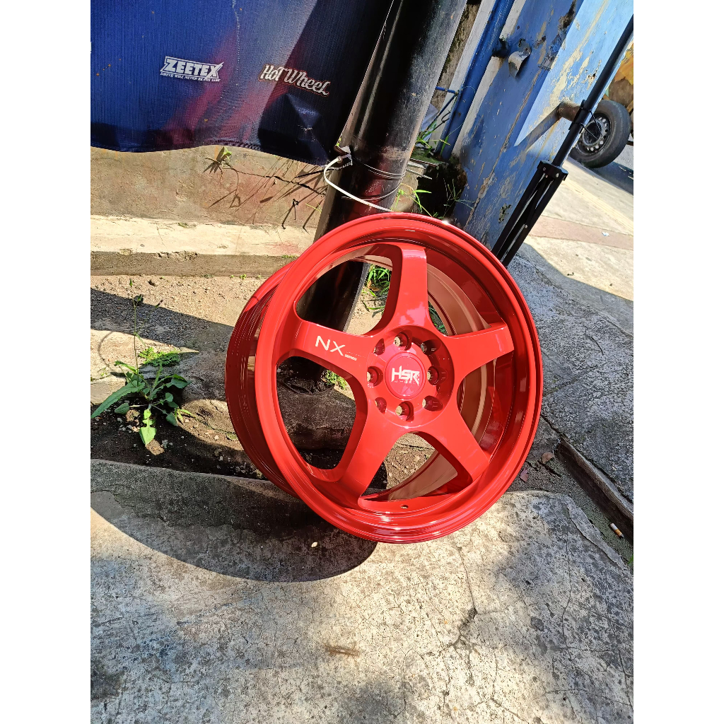 VELG RACING HSR KAILOLO RING 16 R16 PCD LUBANG 4X100-4X114,3 WARNA RED/MERAH UNTUK MOBIL BALENO, CIT