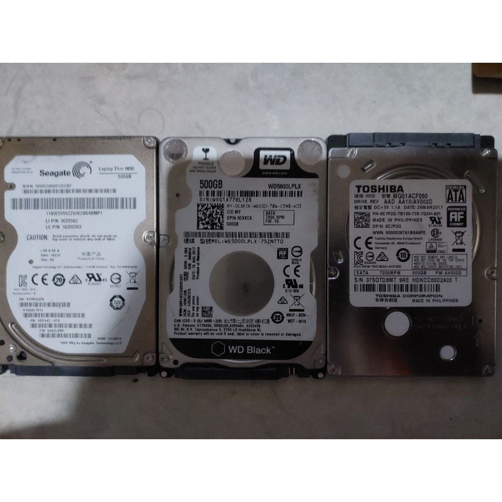 HARDDISK LAPTOP 500GB BEKAS NORMAL SENTINEL 100 PERSEN