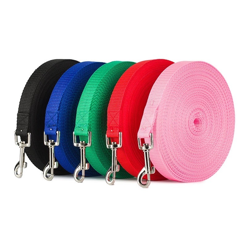Tali Anjing Webbing Tebal Warna-Warni Panjang 1.5M 2M 3M 5M 10M 15M 20M- Leash Anjing Kuat Anti Tari