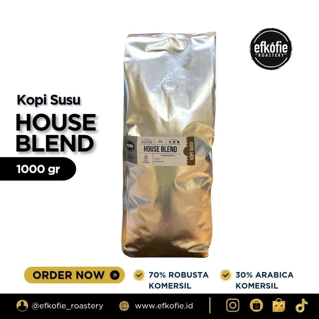 

House Blend – Efkofie Roastery Biji Kopi 1000gr/1kg | Komposisi Arabika & Robusta