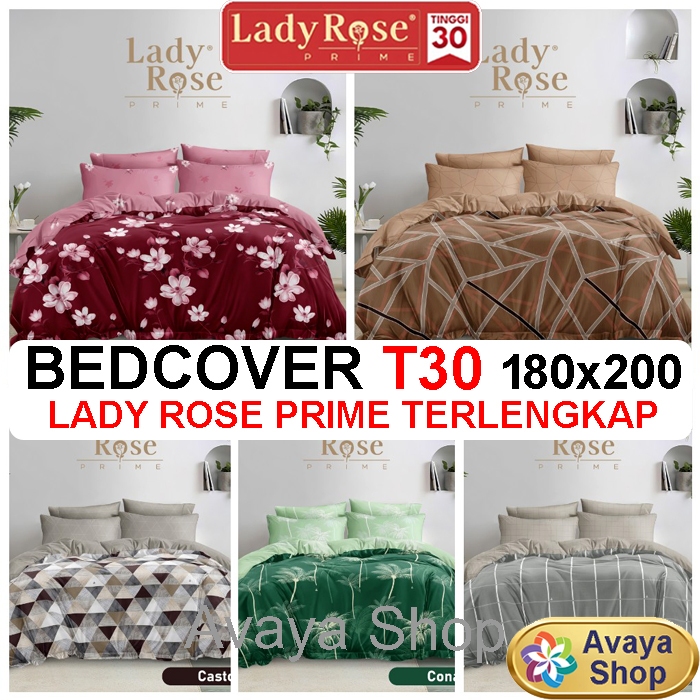 BEDCOVER LADY ROSE 180x200 TINGGI 30 FLAT / BEDCOVER LADY ROSE KING FLAT