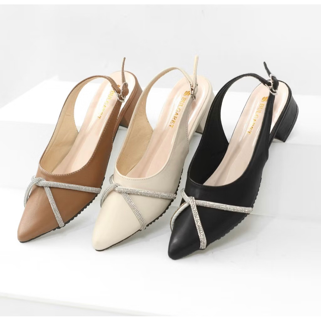 HEELS MULES HAK 3cm , HEELS PENDEK , HEELS WANITA KEKINIAN , SENDAL WANITA