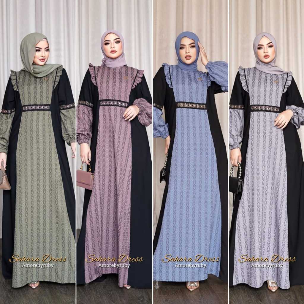 bintang exlusive gamis motif terbaru sahara dress amore by ruby