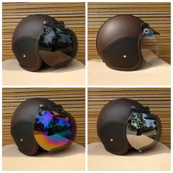 BOGO HELM BOGGO CLASSIC GLOSSY SNI DEWASA PRIA DAN WANITA HELMET RETRO KLASIK LEATHER SINTETIS KACA 