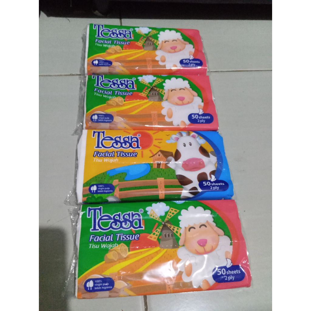 tissue tessa 50 sheet 2ply tisu paket isi 4pcs
