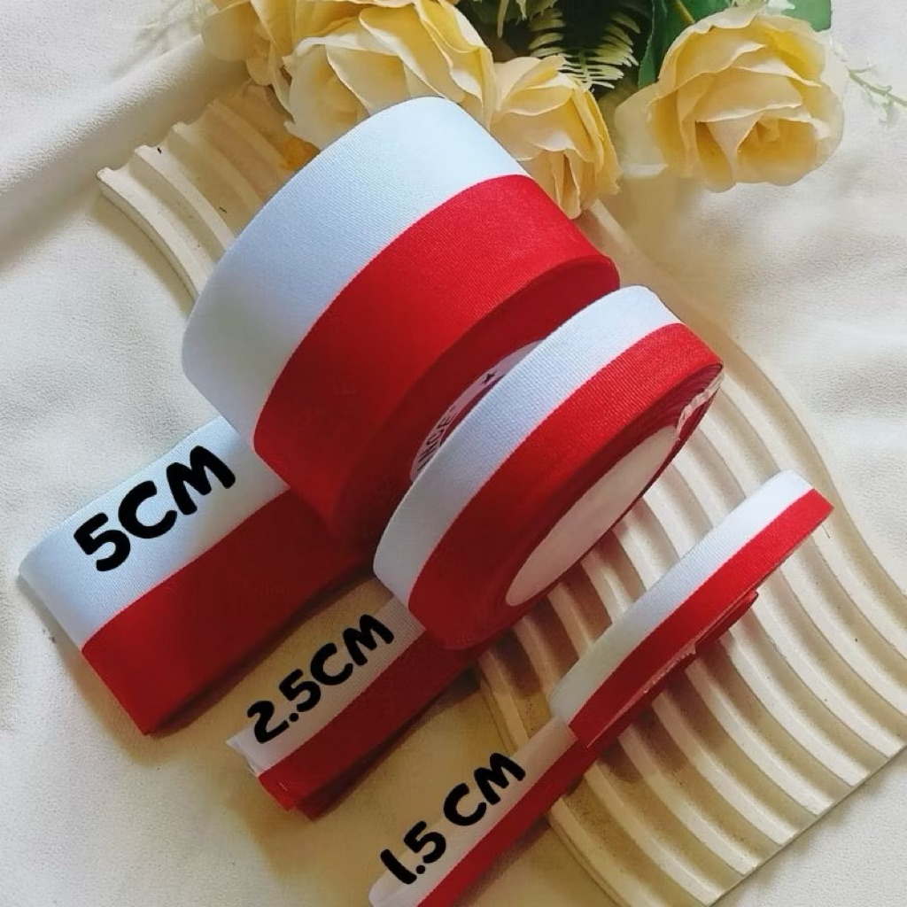 

READYSTOK Pita Kain Merah Putih harga per meter