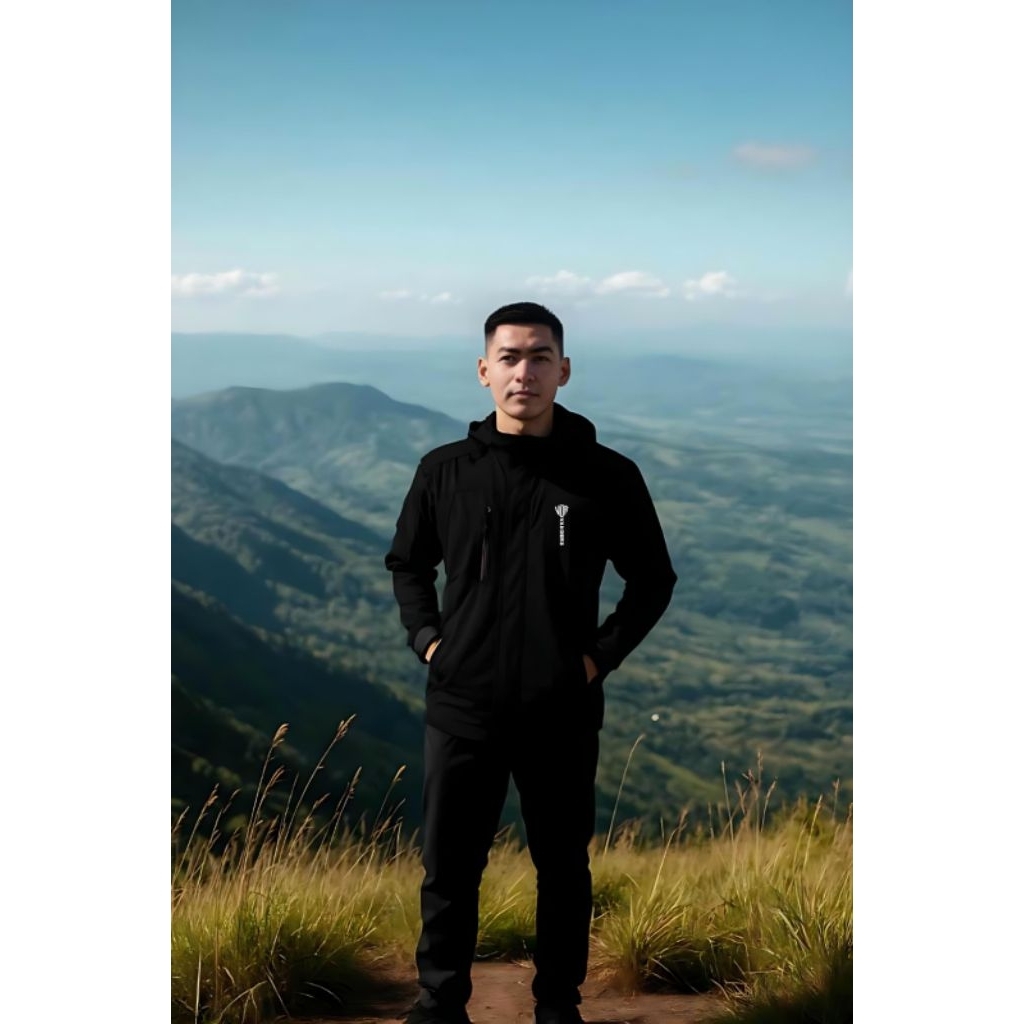 JAKET OUTDOOR VANDERS FULL BLACK ORIGINAL BAHAN GORETEX IMPORT 100% TAHAN HUJAN DERAS