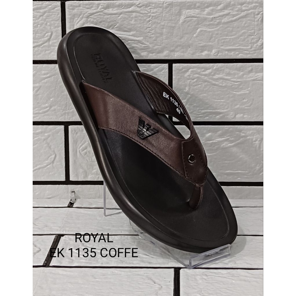 Sandal pria, sandal cowok,sandal jepit  , bahan kulit asli brand ROYAL