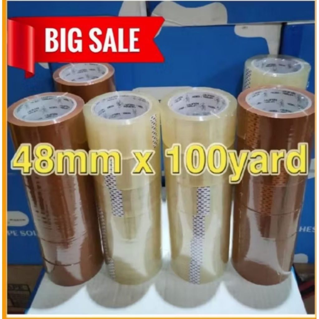 

Lakban Opp tape Bening Coklat 48mm x 100y Best Quality kualitas Daimauru Mantap