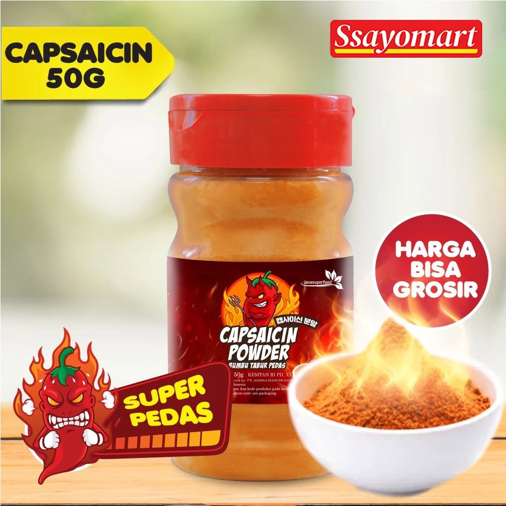 

Bubuk Cabe Super Pedas / Bubuk Cabe Pedas / Cabe Bubuk / Bubuk Cabai Kering / CAPSAICIN 50G BOTOL
