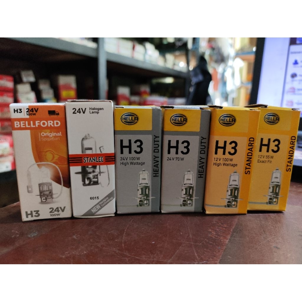 HALOGEN H3 12/24V 55W-100W HELLA, STANLEESTAR, BELLFORD