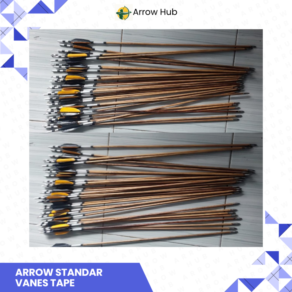 PROMO Arrow Bambu Petung Vanes Tape Ujung Stainles 75cm 7mm Standar Arrow