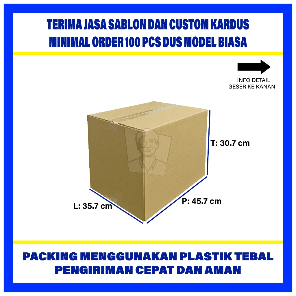 

Kardus Box Packing Polos 45.7x35.7x30.7 Double Wall