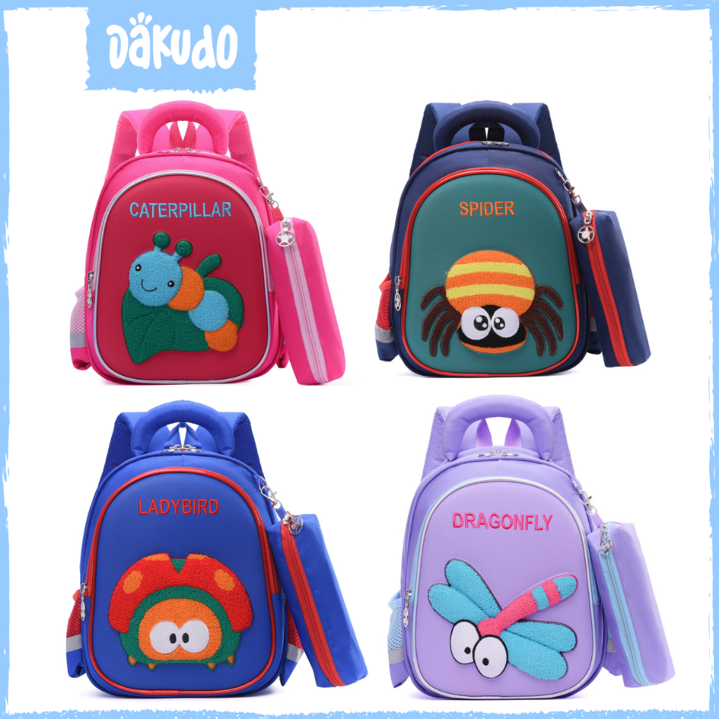 Dakudo Tas Sekolah Anak Laki Laki / Perempuan PAUD TK / Tas Ransel Lucu Hewan / Tas Gambar Binatang