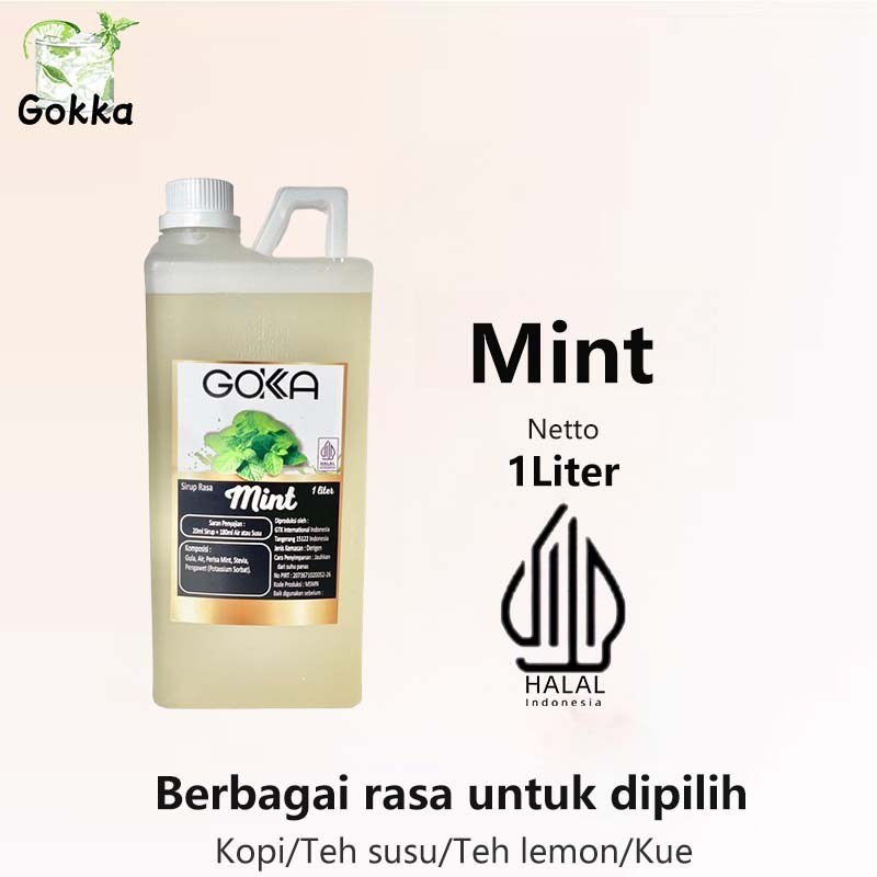 

Gokka Mint Syrup 1l - Sirup Mint Gokka - Halal