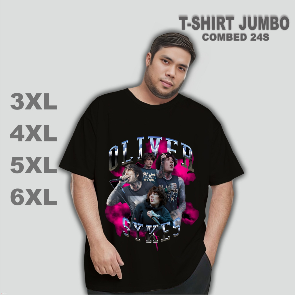 The Wasnas Kaos Jumbo Pria Oliver Sykes T-shirt The Wsns big size big catton combed 24s