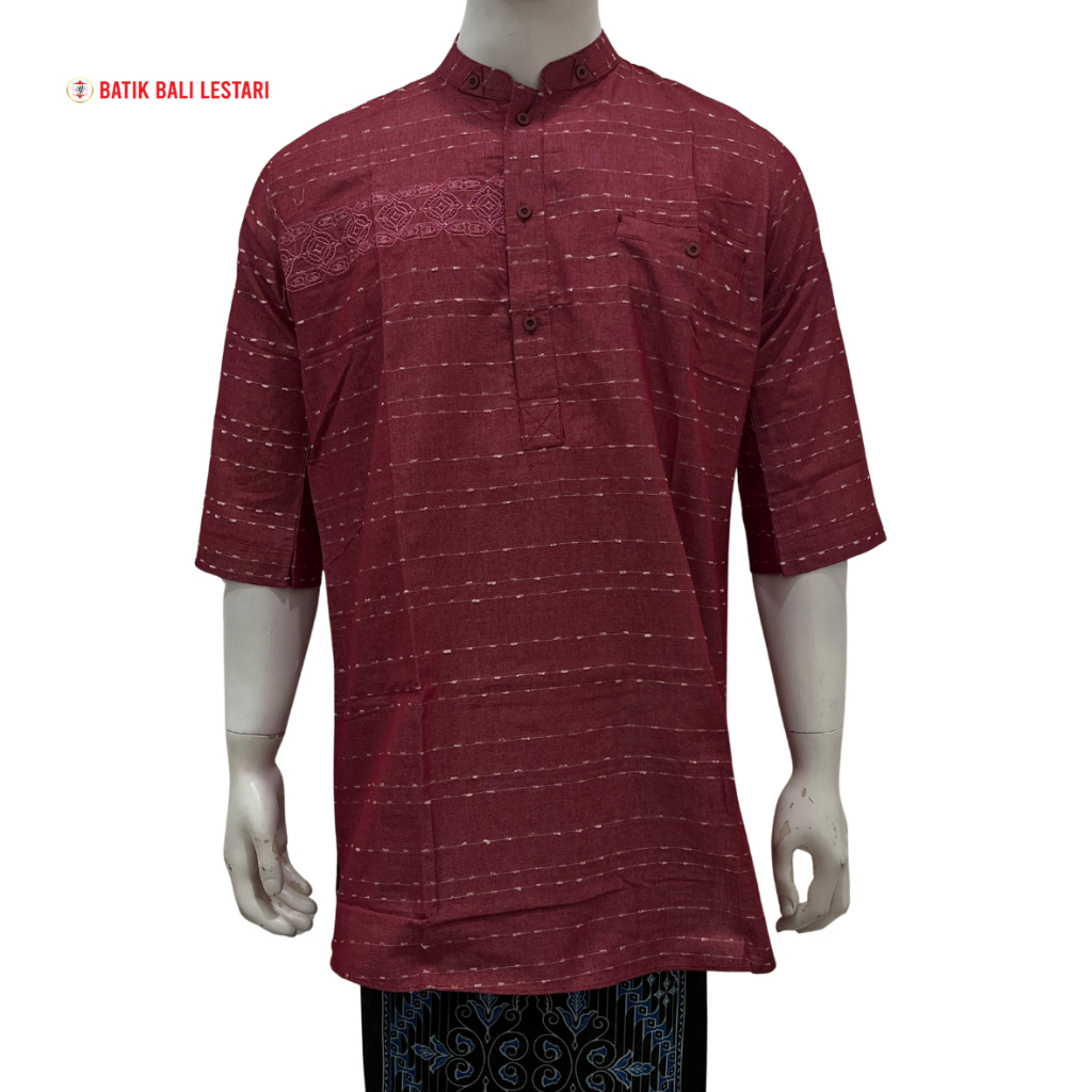 Batik Bali Lestari Koko Pakistan Lengan 3/4 Pink (uui2)