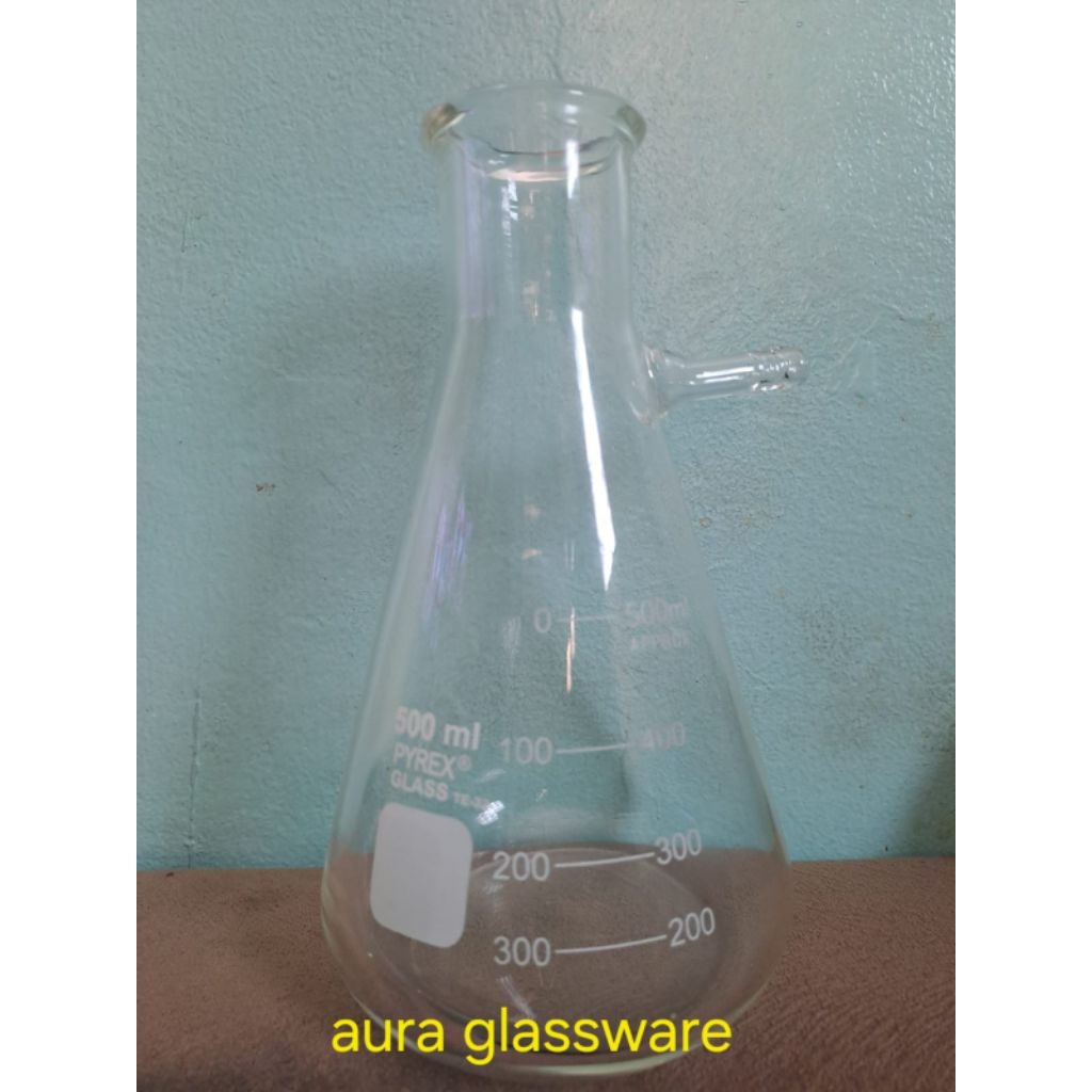 erlenmeyer pipa samping 500ml merk pyrex