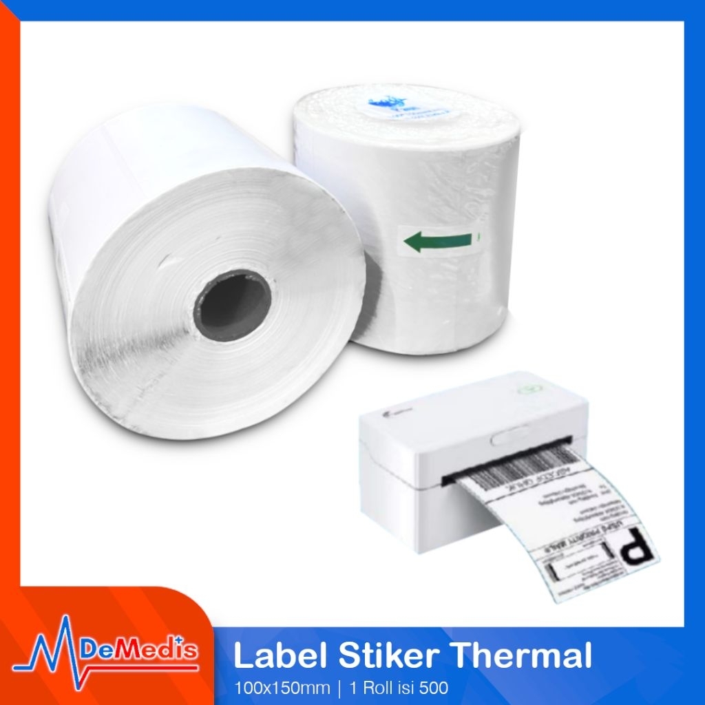 

Label Stiker Thermal Resi 100 x 150mm Waterproof Sticker Label Continuous Roll isi 500 Pcs Tidak Luntur