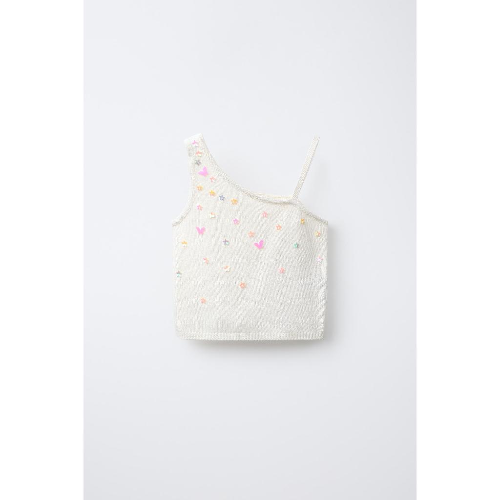 ZARA TOP RAJUTAN ASIMETRIS MANIK-MANIK