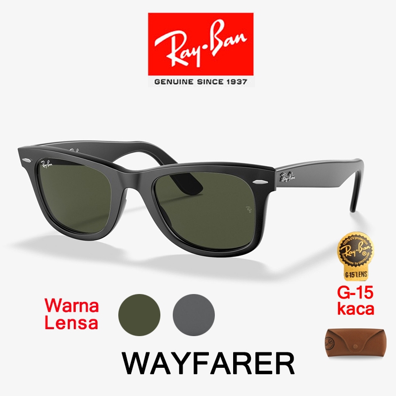 100% Original Kacamata Hitam Ray-ban Sunglasses Original Wayfarer Classic RB2140 Lensa Kaca Unisex