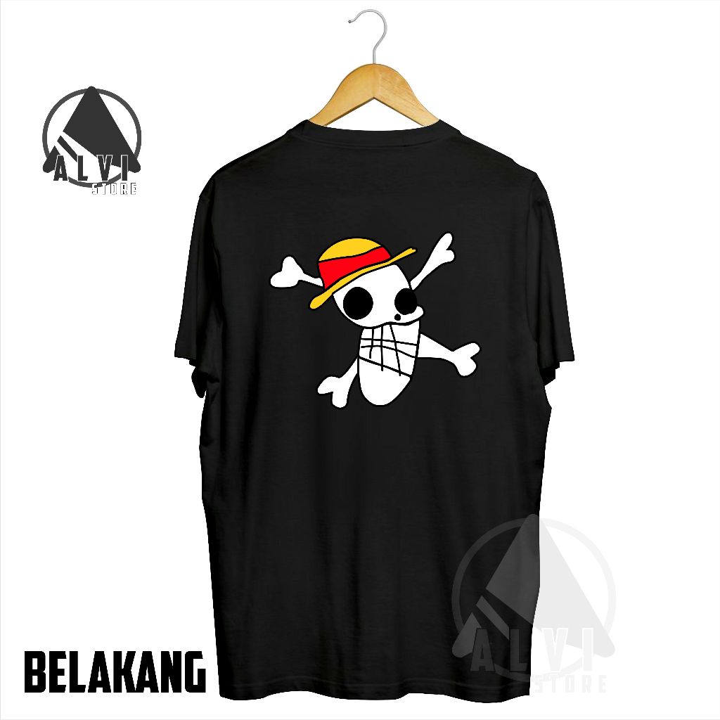 kaos anime one piece luffy mugiwara topi jerami alvi store 20 lukisan di paus
