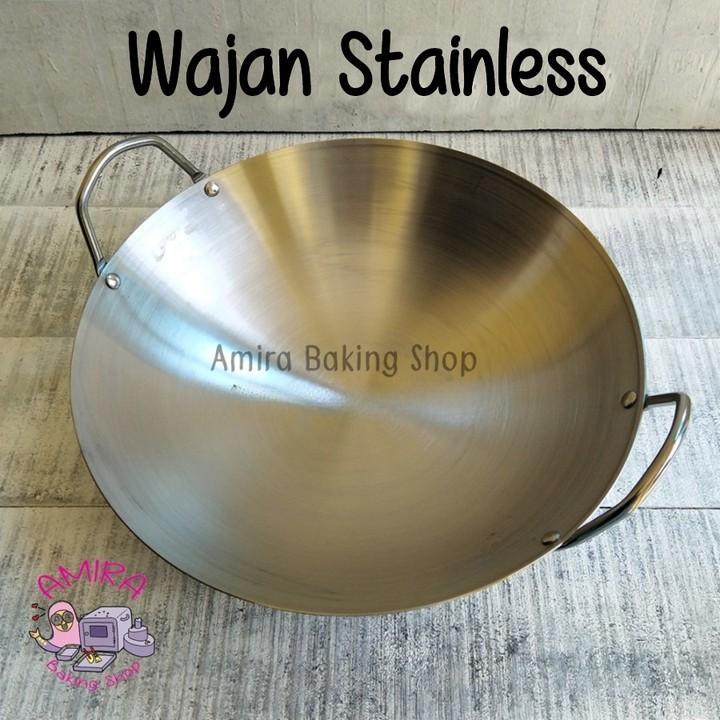 Wajan / Kuali Penggorengan Katel Besar Dengan Pegangan Stainless Steel