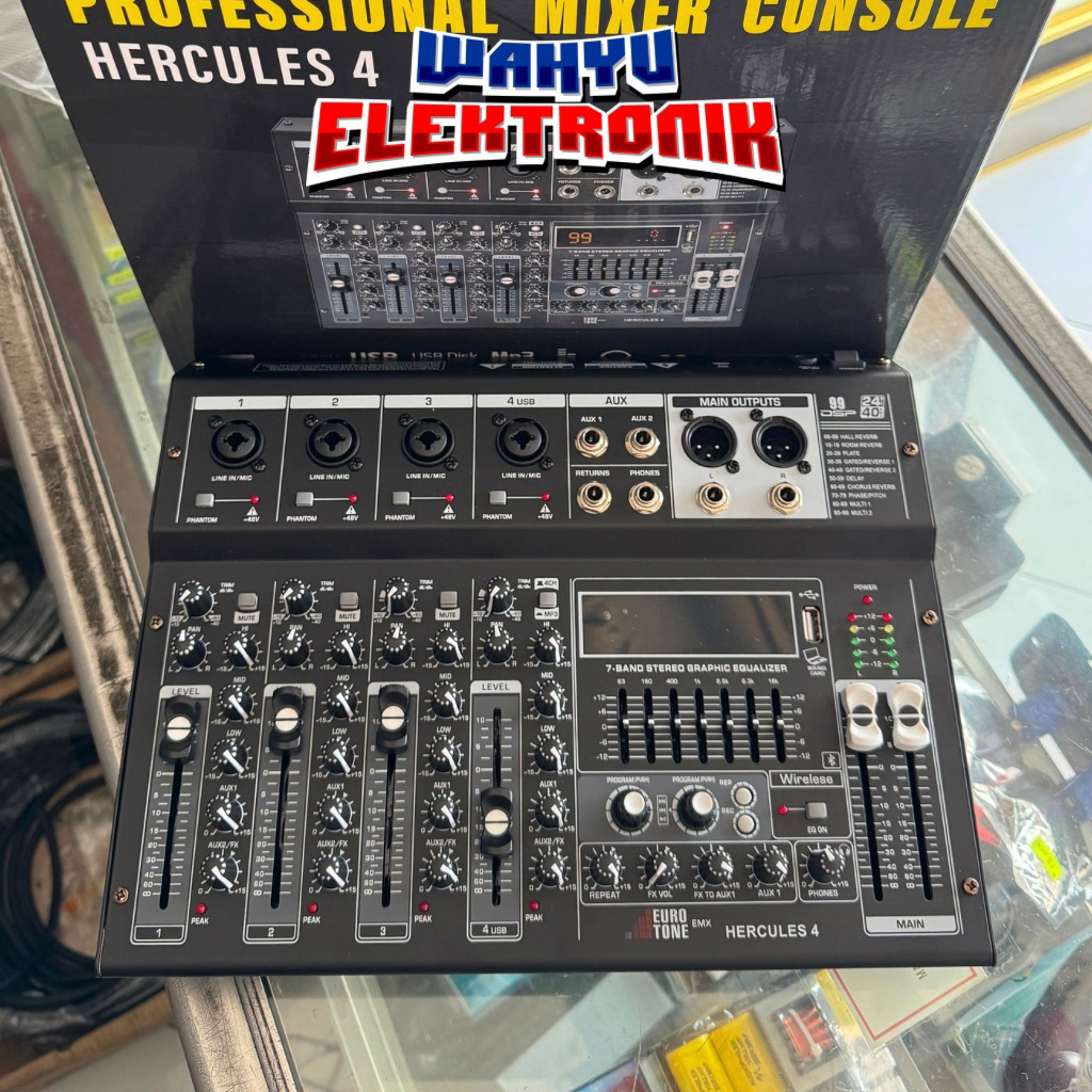 Mixer Eurotone Hercules 4 // Mixer 4ch // Mixer Eurotone // Mixer 4ch BT